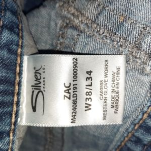 Men silver jeans